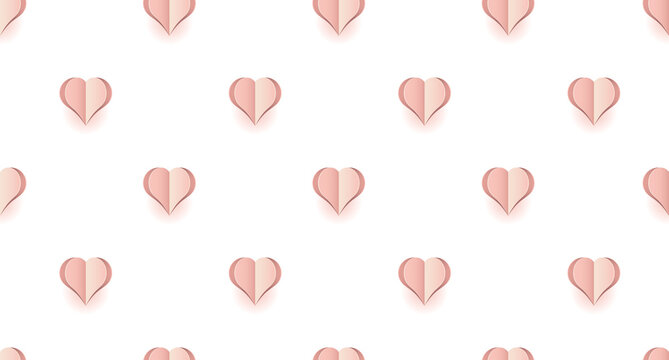 Seamless pattern with pink hearts. Hearts wallpaper. Cute pink hearts seamless texture pattern. Cute seamless pattern. Transparent background. Illustration