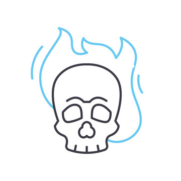 bone line icon, outline symbol, vector illustration, concept sign