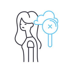 critical thinking line icon, outline symbol, vector illustration, concept sign