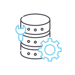 data management line icon, outline symbol, vector illustration, concept sign