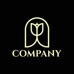 luxury and elegant flower logo design