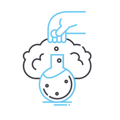 experiment line icon, outline symbol, vector illustration, concept sign