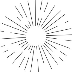 Obraz premium Sun rays or sunshine linear drawing
