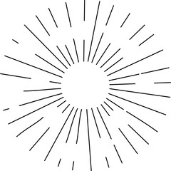 Obraz premium Sun rays or sunshine linear drawing