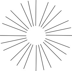 Obraz premium Sun rays or sunshine linear drawing