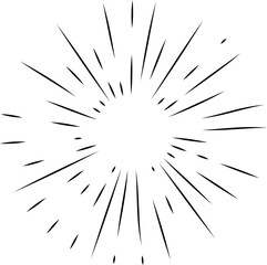 Obraz premium Sun rays or sunshine linear drawing