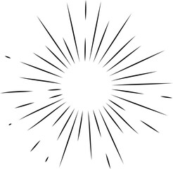 Obraz premium Sun rays or sunshine linear drawing