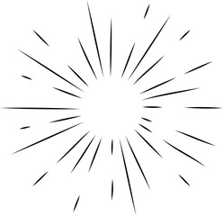 Sun rays or sunshine linear drawing