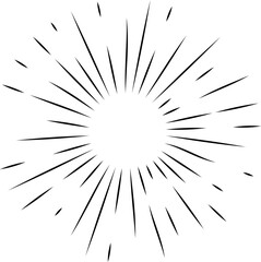 Obraz premium Sun rays or sunshine linear drawing