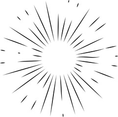 Obraz premium Sun rays or sunshine linear drawing