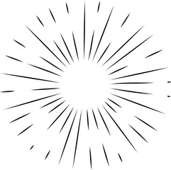 Obraz premium Sun rays or sunshine linear drawing