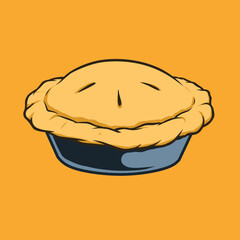 vector illustration of an pie