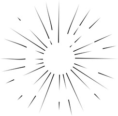 Obraz premium Sun rays or sunshine linear drawing