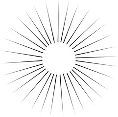 Obraz premium Sun rays or sunshine linear drawing