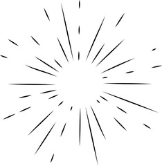 Obraz premium Sun rays or sunshine linear drawing