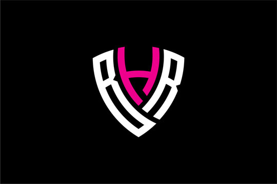 BHR creative letter shield logo design vector icon illustration