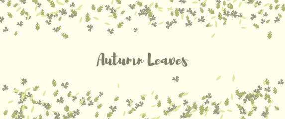 Obraz premium Green splattered autumn leaves, autumn leaves background design, can be used for background, backdrop, autumn banner, autumn event background