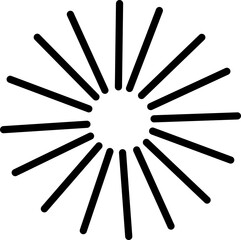Sun rays or sunshine linear drawing