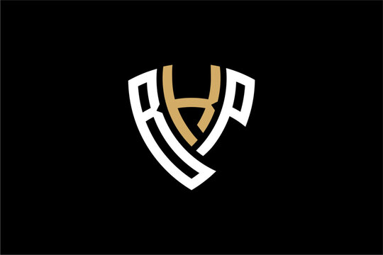 BKP creative letter shield logo design vector icon illustration