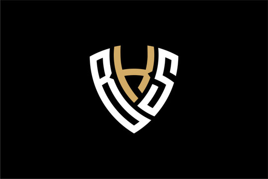 BKS creative letter shield logo design vector icon illustration