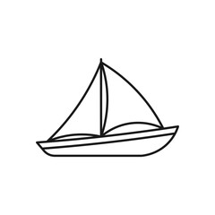 Sailing Boat line art sailor icon design template vector illustration