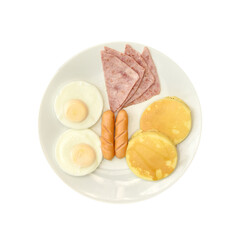 fried eggs with bacon breakfast