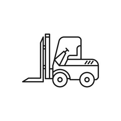 Forklift line art transport icon design template vector illustration