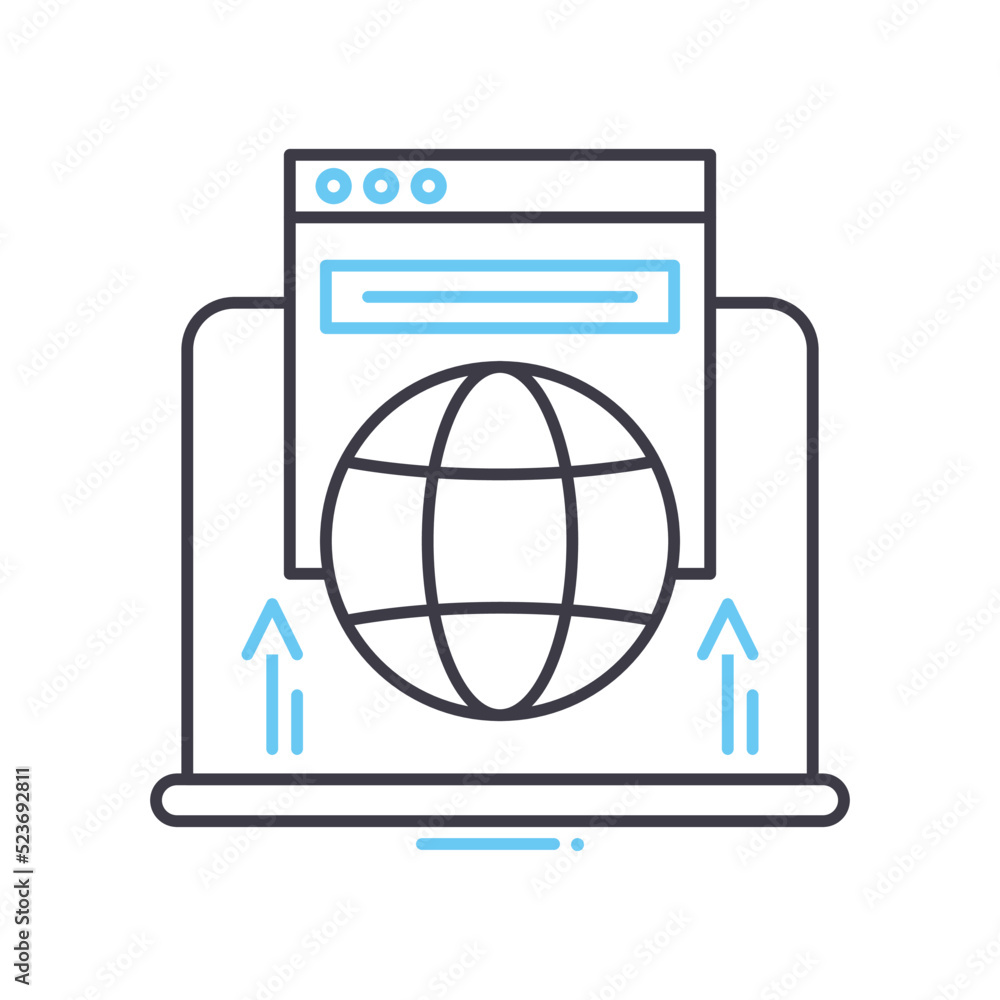 Wall mural cyberspace line icon, outline symbol, vector illustration, concept sign