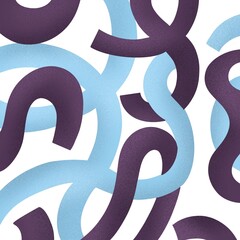 abstract lines or ribbons illustration in blue and violet shades. tangled textured lines, modern background or cover for design.
