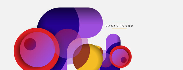 Creative geometric wallpaper. Minimal abstract background. Circles composition vector illustration for wallpaper banner background or landing page