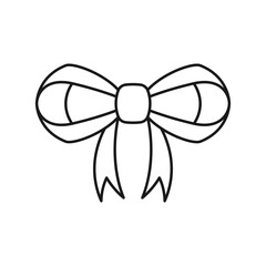 Ribbon Bow line art ribbon icon design template vector illustration