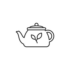Teapot line art tea icon design template vector illustration