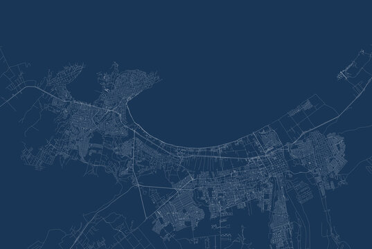 Map of the city of la serena and coquimbo chile