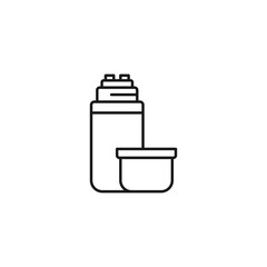 Thermo line art tea icon design template vector illustration