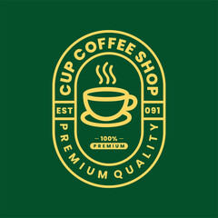 cup coffee vintage badge logo template