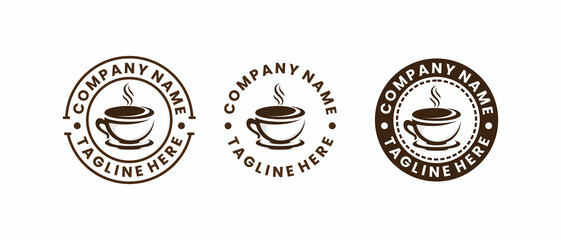 emblem coffee shop logo for cafe logo design template