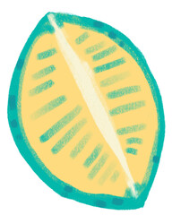 Green lime mexican food cartoon doodle pastel style illustration
