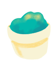 Guacamole avocado sauce mexican food cartoon doodle pastel style illustration