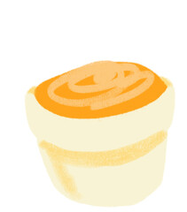 Cheese dip sauce mexican food cartoon doodle pastel style illustration