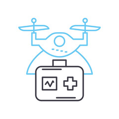 drone line icon, outline symbol, vector illustration, concept sign