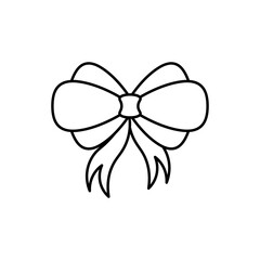 Ribbon Bow line art ribbon icon design template vector illustration