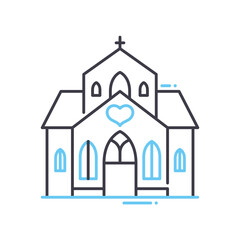 church line icon, outline symbol, vector illustration, concept sign