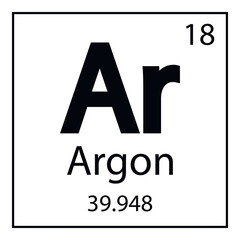 Argon chemical elements periodic table science - obrazy, fototapety, plakaty