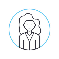 female line icon, outline symbol, vector illustration, concept sign