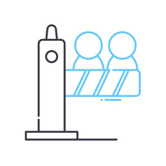 boundary barrier line icon, outline symbol, vector illustration, concept sign