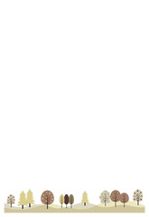 木々の喪中・寒中見舞いはがきタテ枠線無し