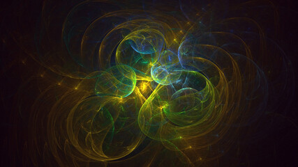 3D rendering abstract multicolor technology fractal light background