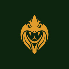 Head Cobra Ornament Luxury Creative Logo, Snake cobra mandala Golden coloring page illustration