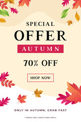 gradient autumn leaves sale banner