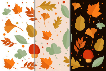 flat design autumn leaves pattern